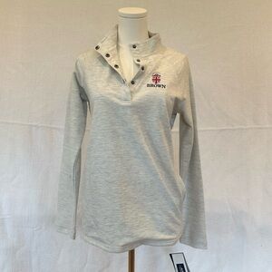 NEW Brown University Charles River Apparel Heather Cream Snap-Button Pullover